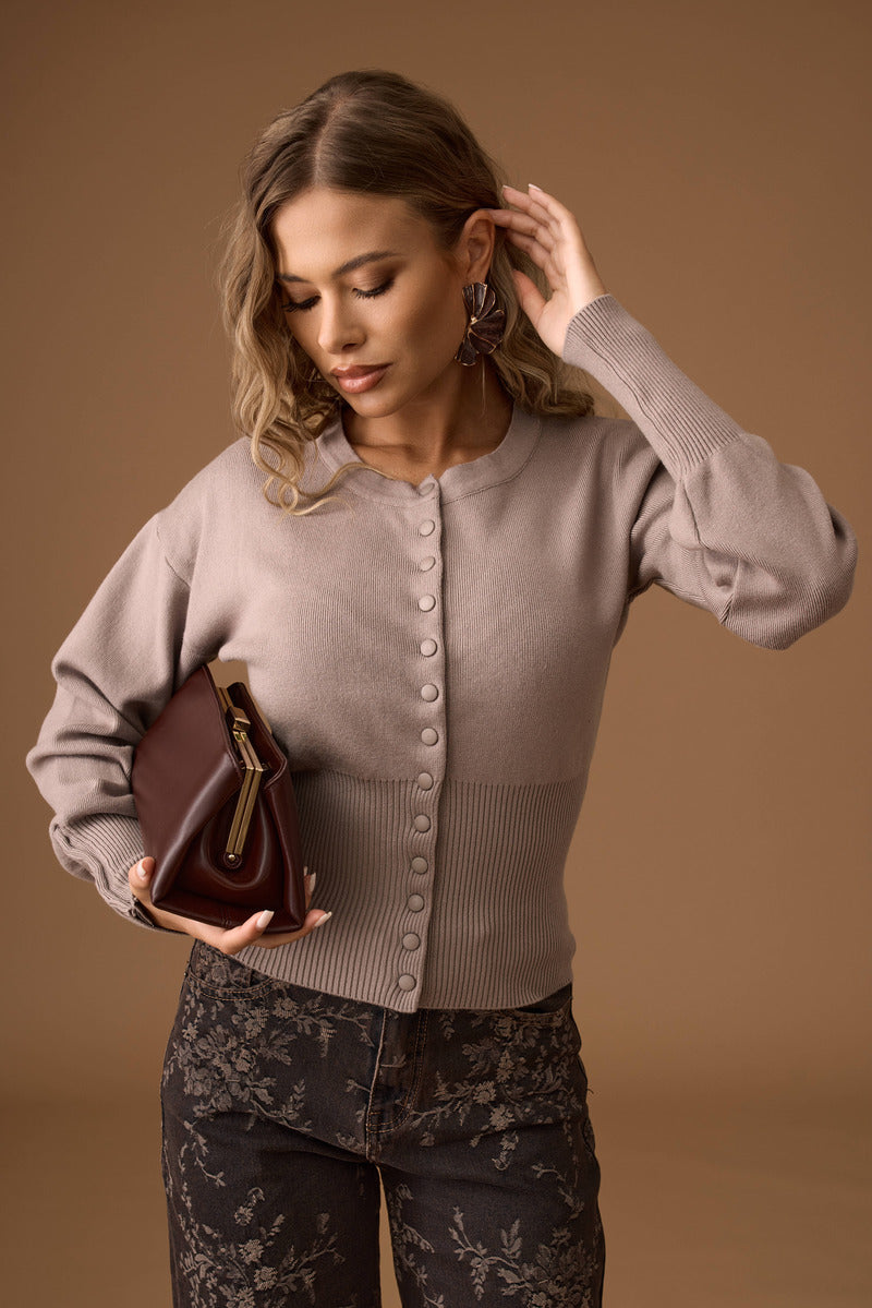 Cardigan Chic fango|Colore:Fango
