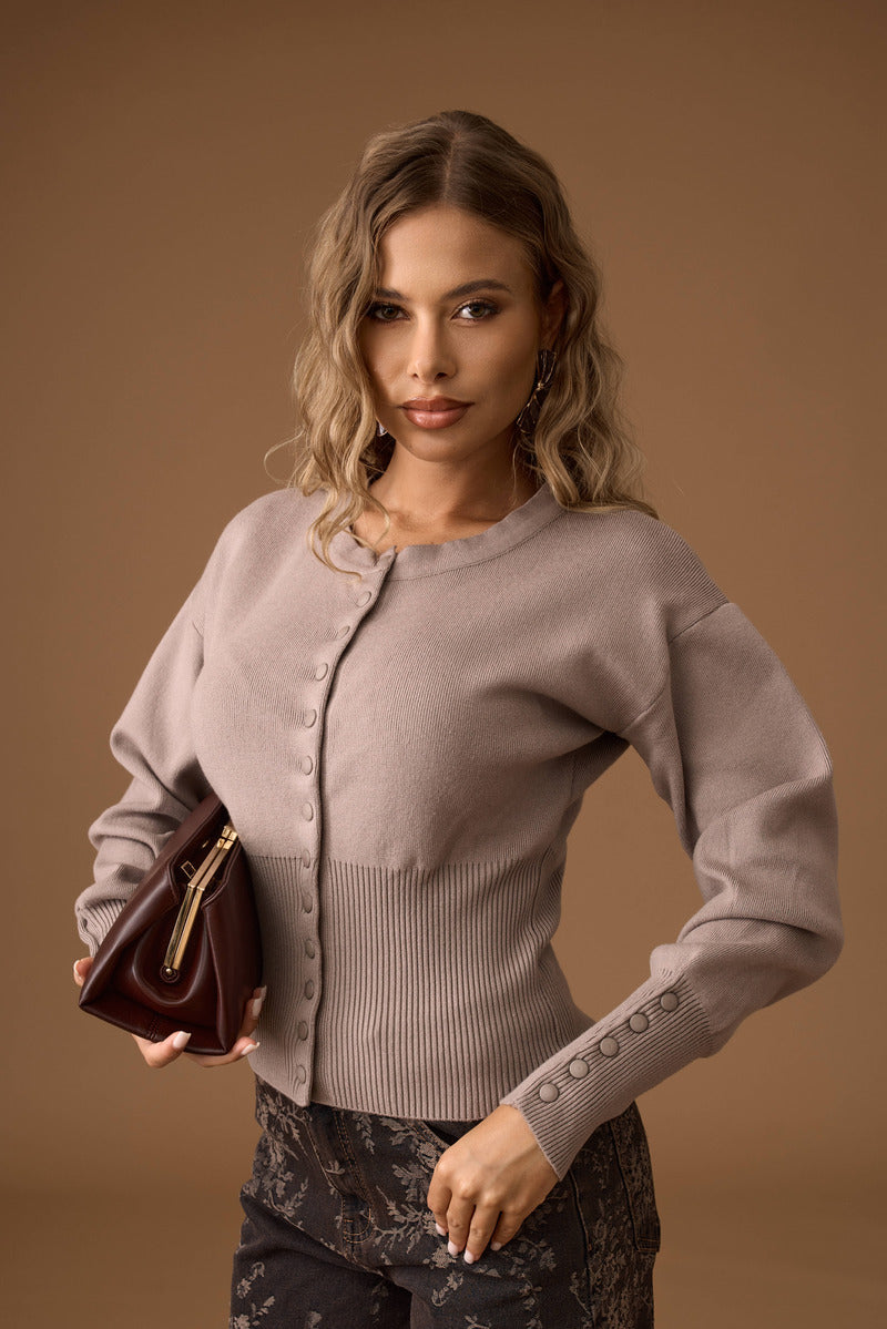 Cardigan Chic fango|Colore:Fango