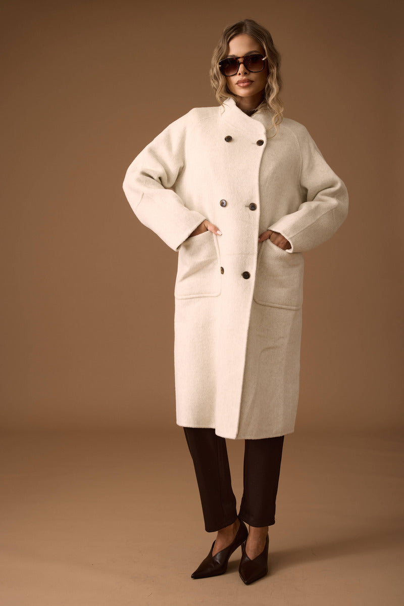 Cappotto Lungo Amy Gesso|Colore:Gesso