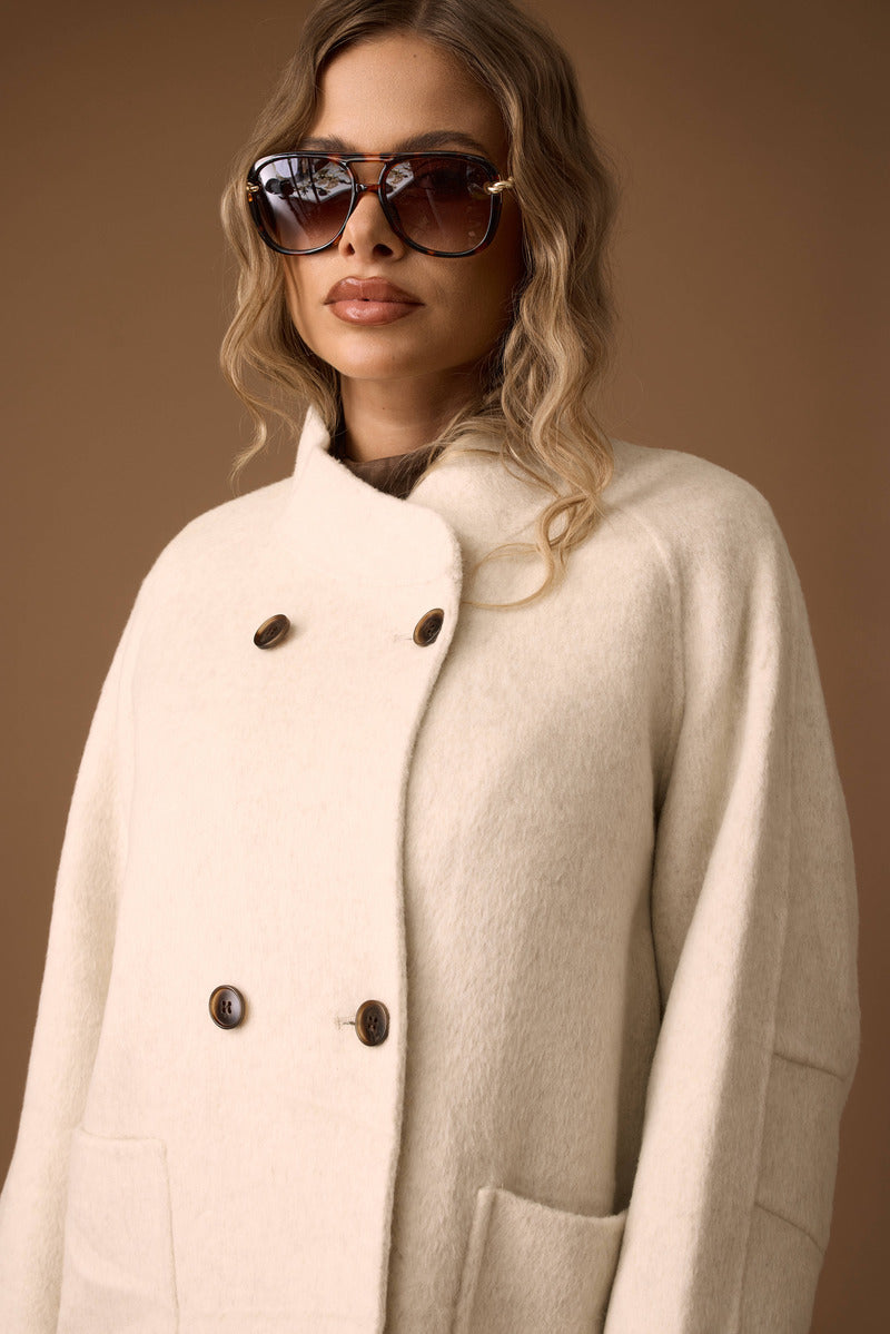 Cappotto Lungo Amy Gesso|Colore:Gesso