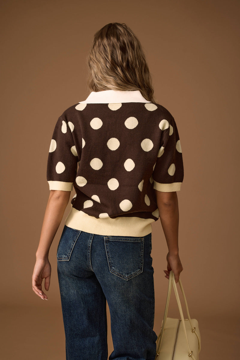 Pull Polo Pois giallo|Colore:Giallo