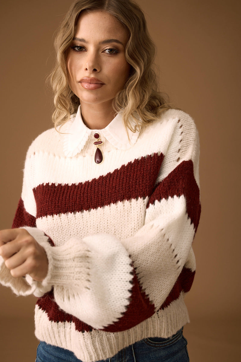 Pull Fasce rosa|Colore:Rosa