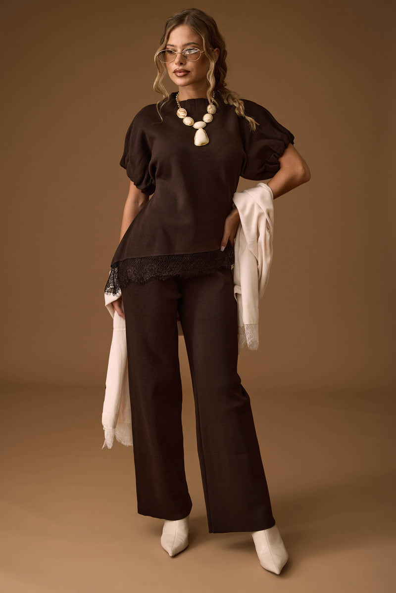 Coordinato Con Pizzo testa di moro|Colore:Testa di moro