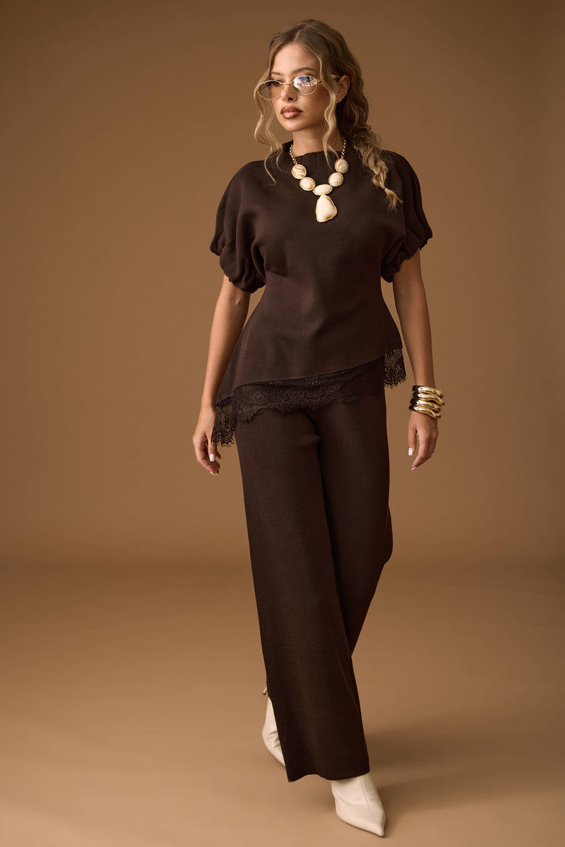 Coordinato Con Pizzo testa di moro|Colore:Testa di moro