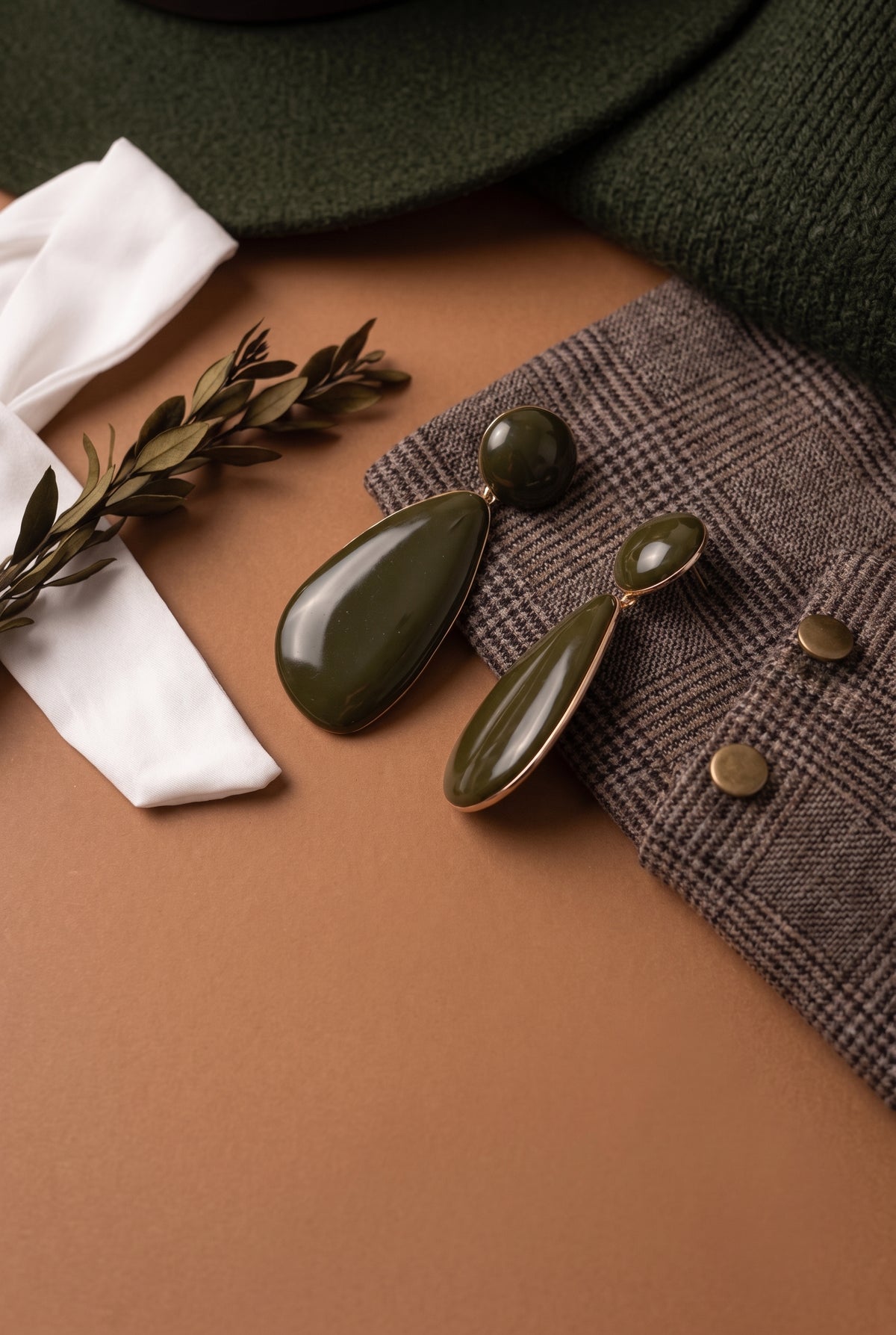 Orecchini Pietre verde militare|Colore:Verde militare