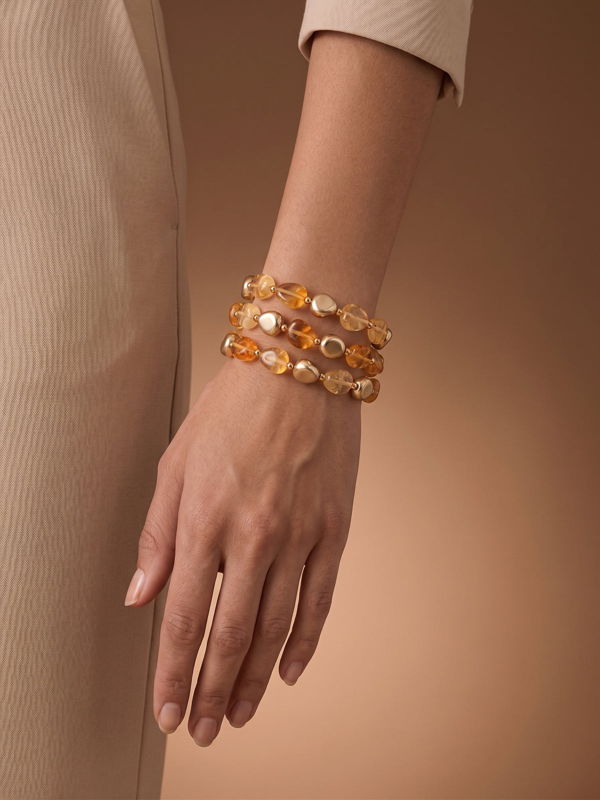 Bracciali Pietre beige chiaro|Colore:Beige chiaro