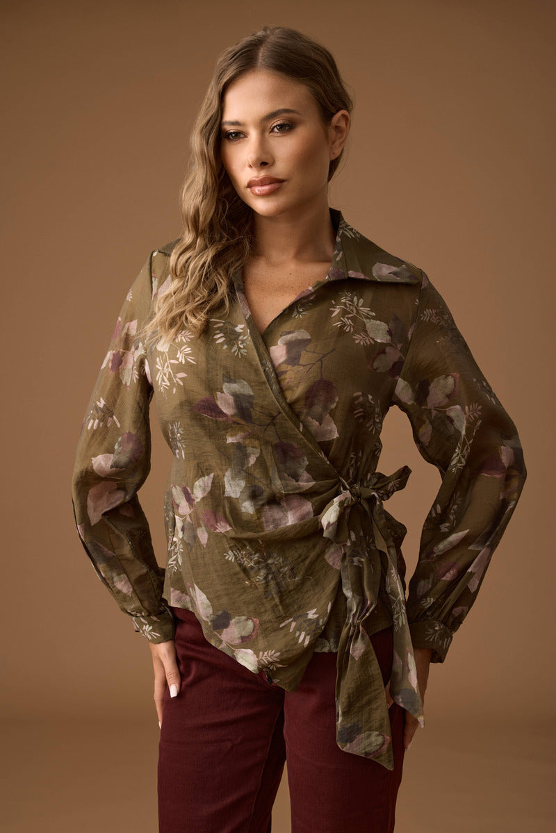 Camicia Fiocco Floreal Verde militare|Colore:Verde militare