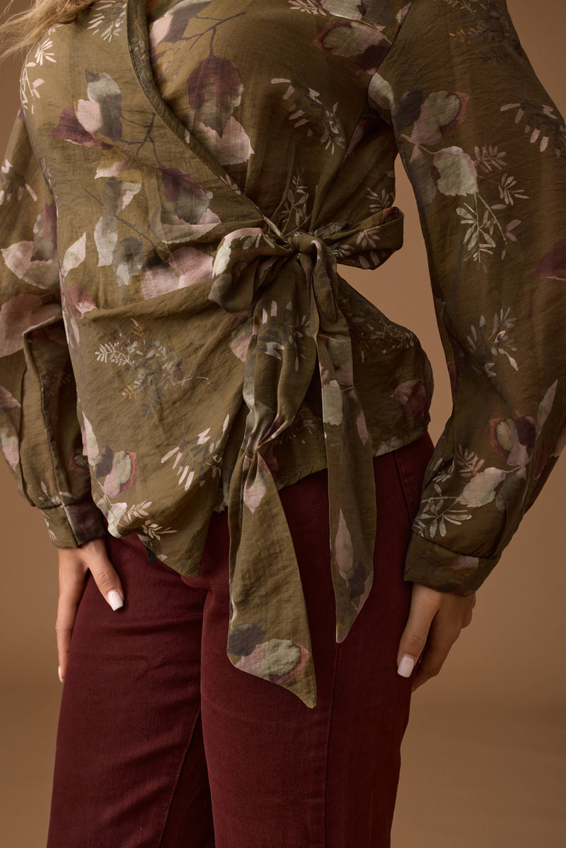 Camicia Fiocco Floreal Verde militare|Colore:Verde militare