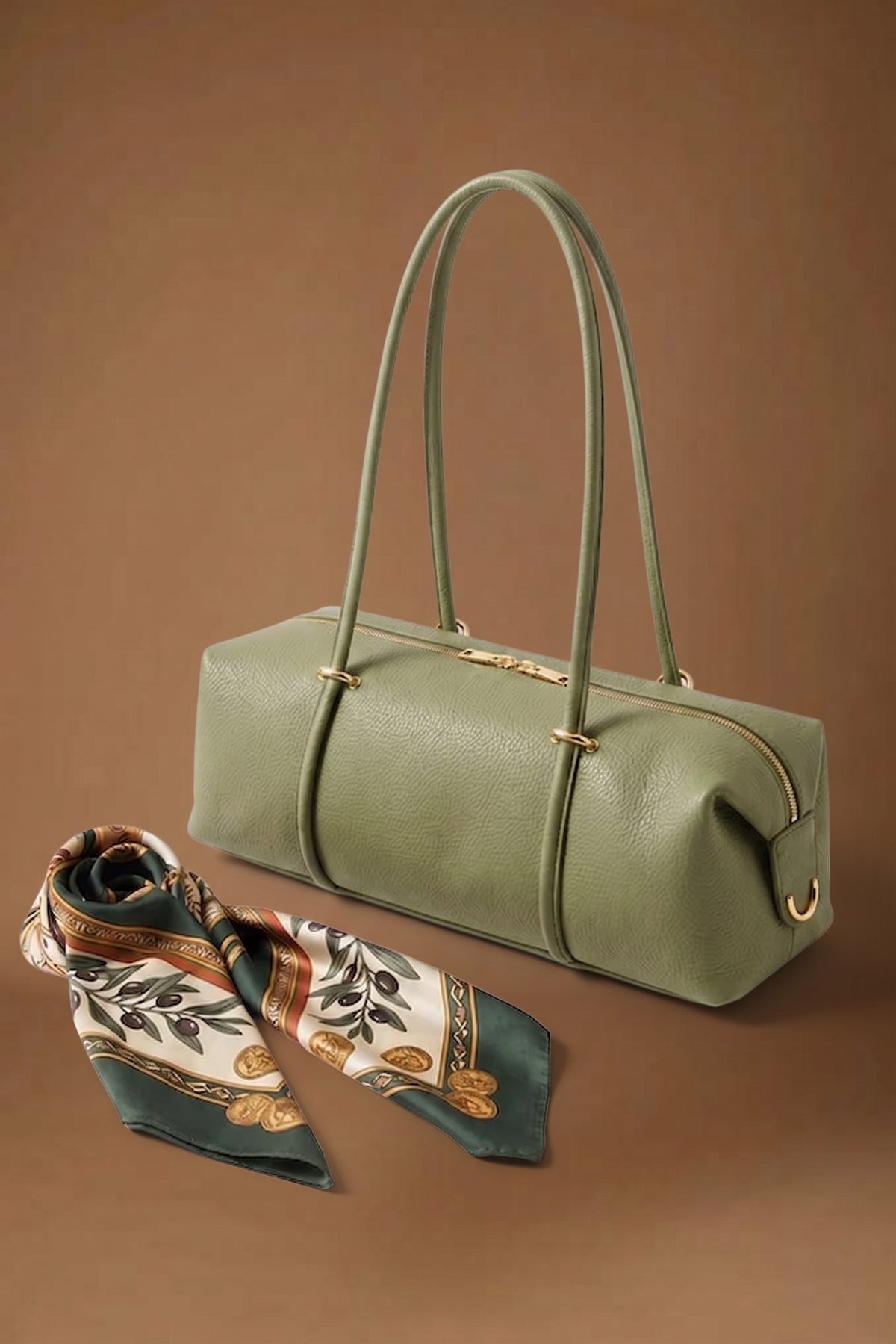 Borsa In Vera Pelle Sophie verde salvia|Colore:Verde salvia