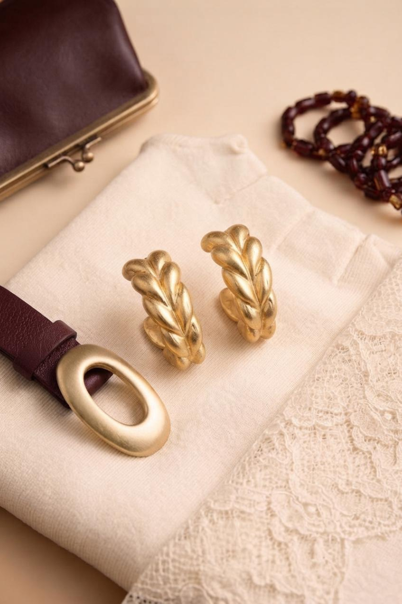 Orecchini Cerchio Treccia oro|Colore:Oro