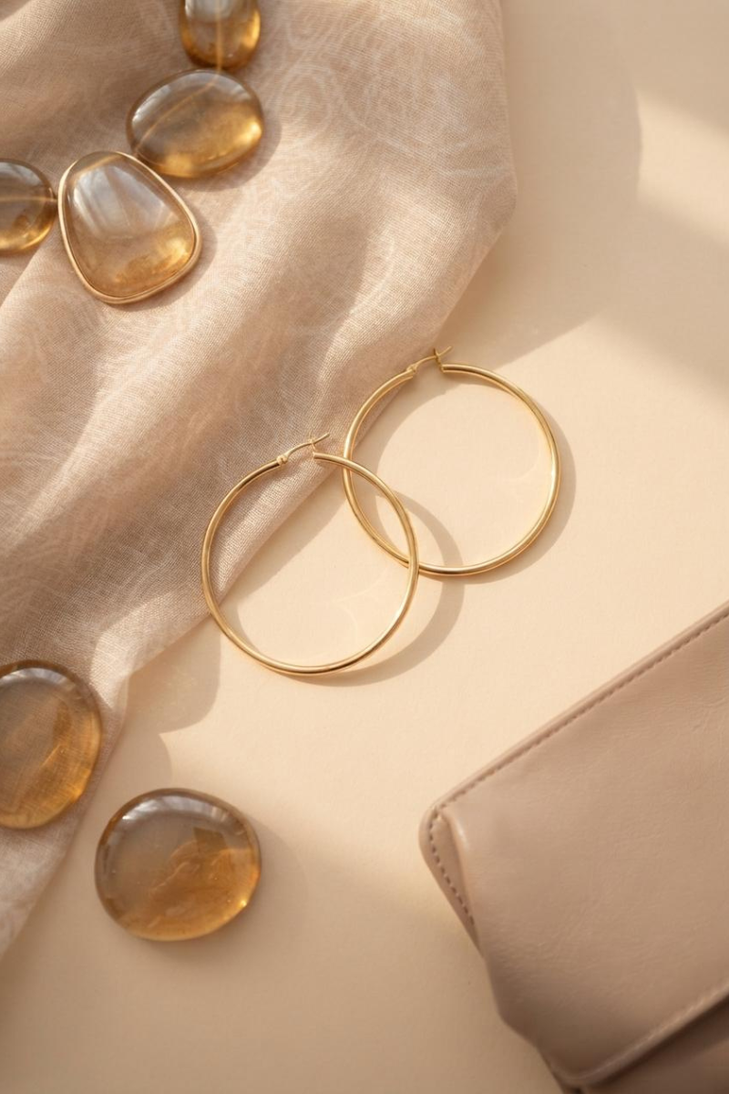 Orecchini Cerchio oro|Colore:Oro