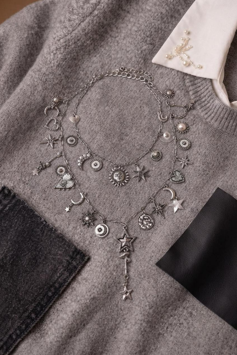 Collana Star argento|Colore:Argento