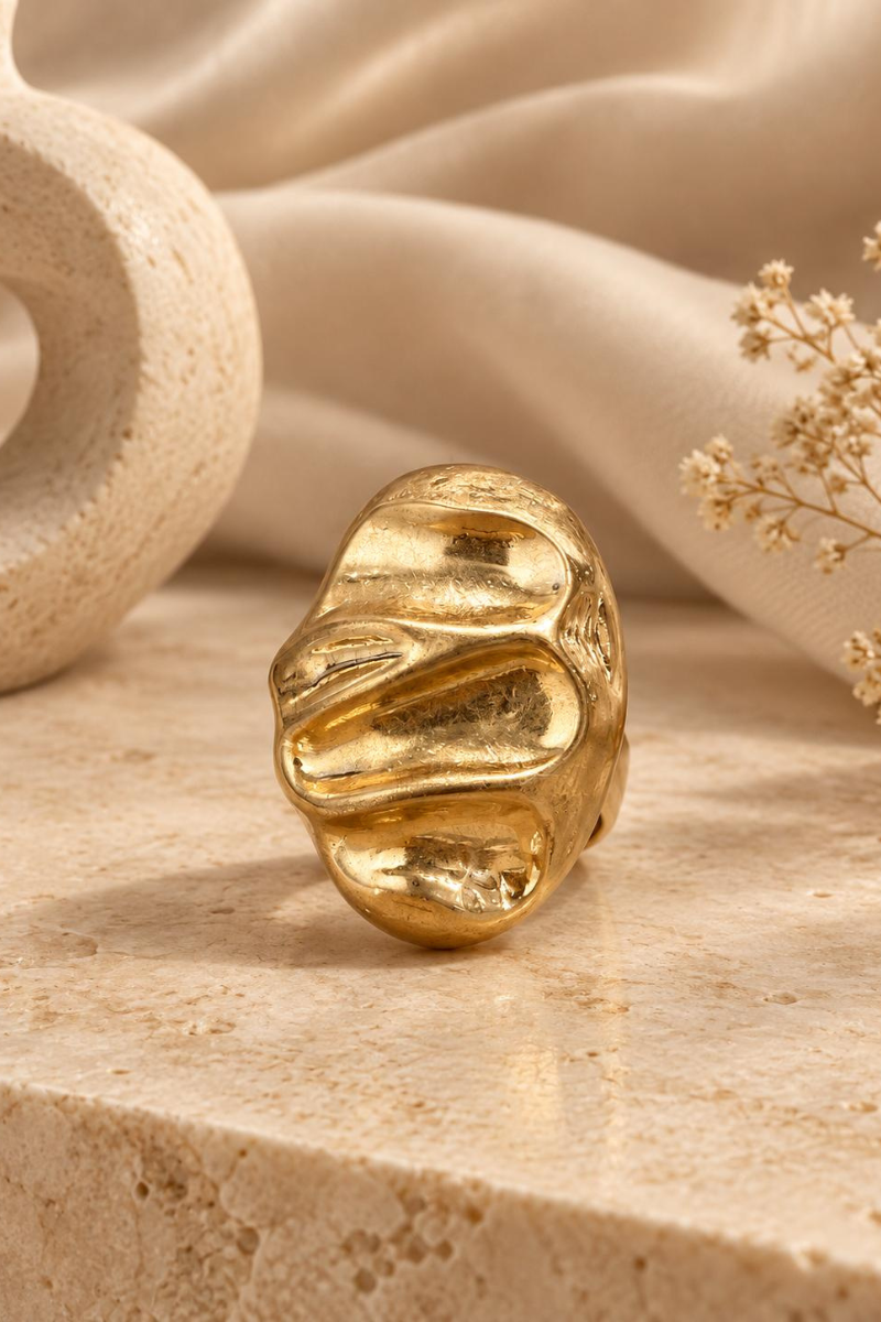 Anello Ovale Inciso oro|Colore:Oro