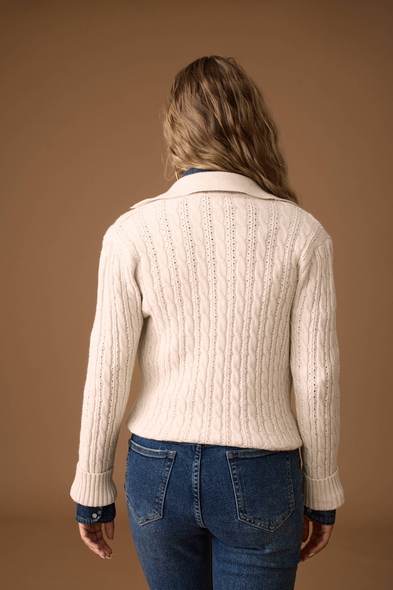 Cardigan Trecce Melody gesso|Colore:Gesso