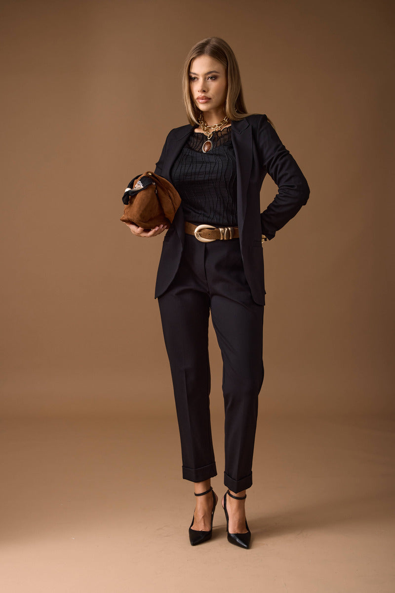 Pantalone Punto Milano nero|Colore:Nero