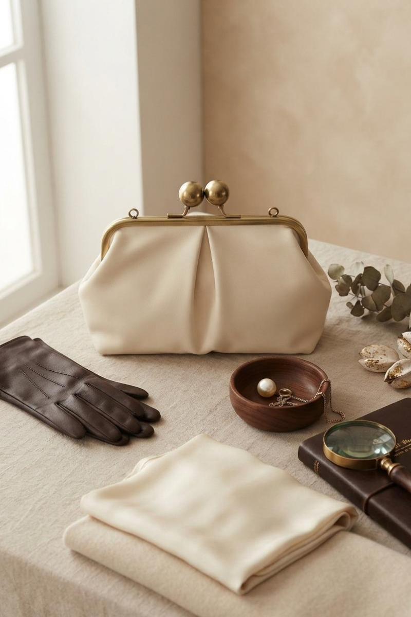 Clutch Retrò beige chiaro|Colore:Beige chiaro