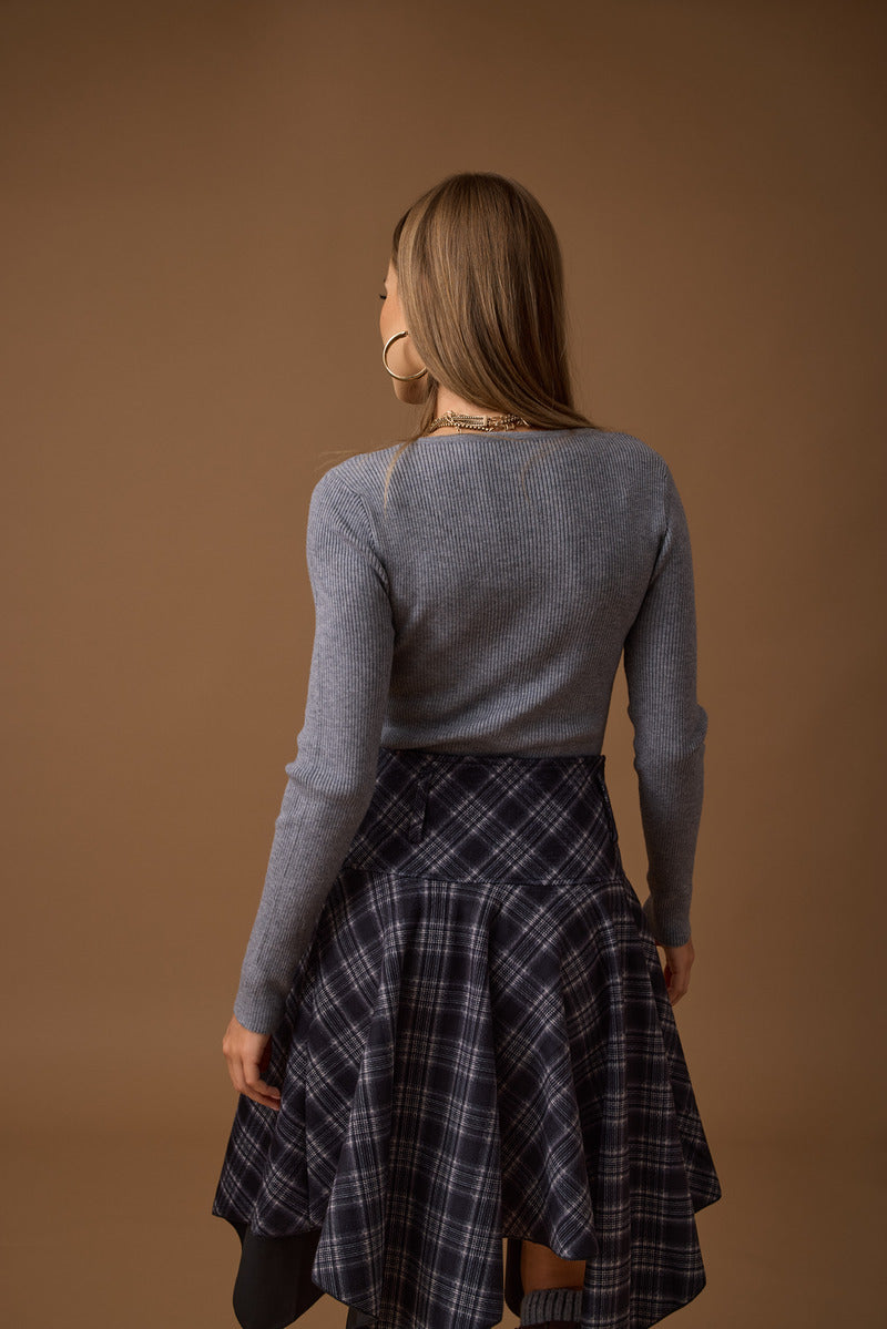 Maglia Bottoni Trasverali grigio|Colore:Grigio