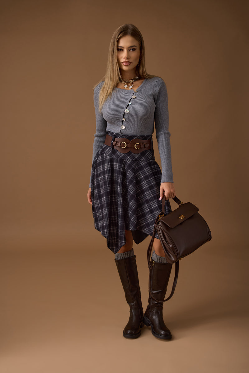Gonna Ruota Tartan blu|Colore:Blu