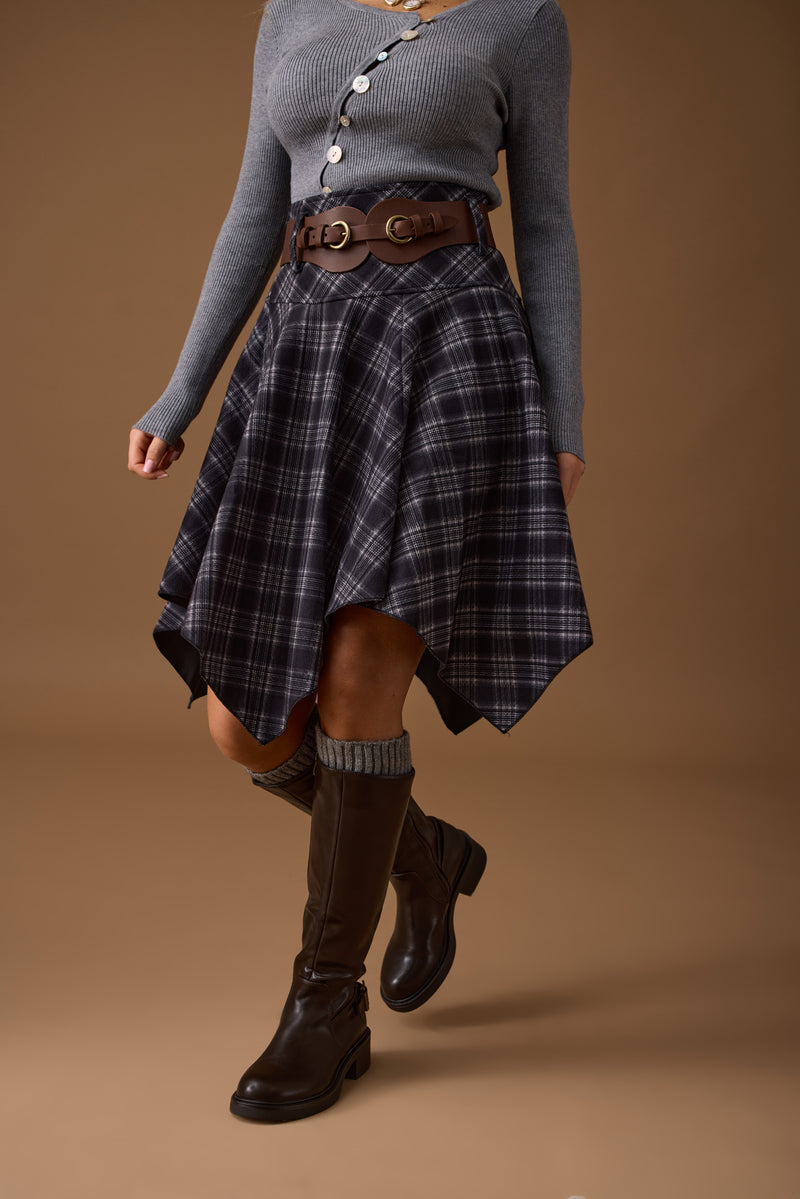 Gonna Ruota Tartan blu|Colore:Blu