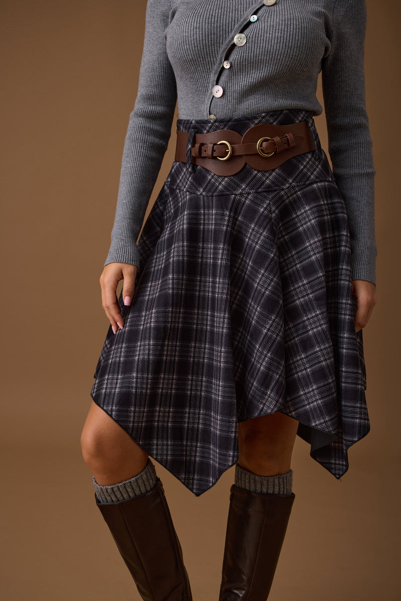 Gonna Ruota Tartan blu|Colore:Blu