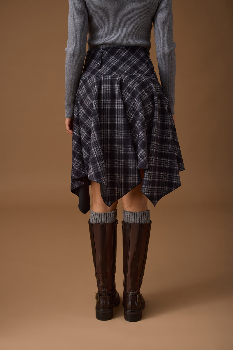 Gonna Ruota Tartan blu|Colore:Blu