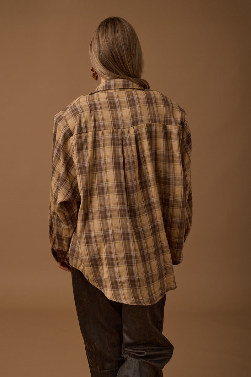 Camicia Quadri Con Top Ocra|Colore:Ocra