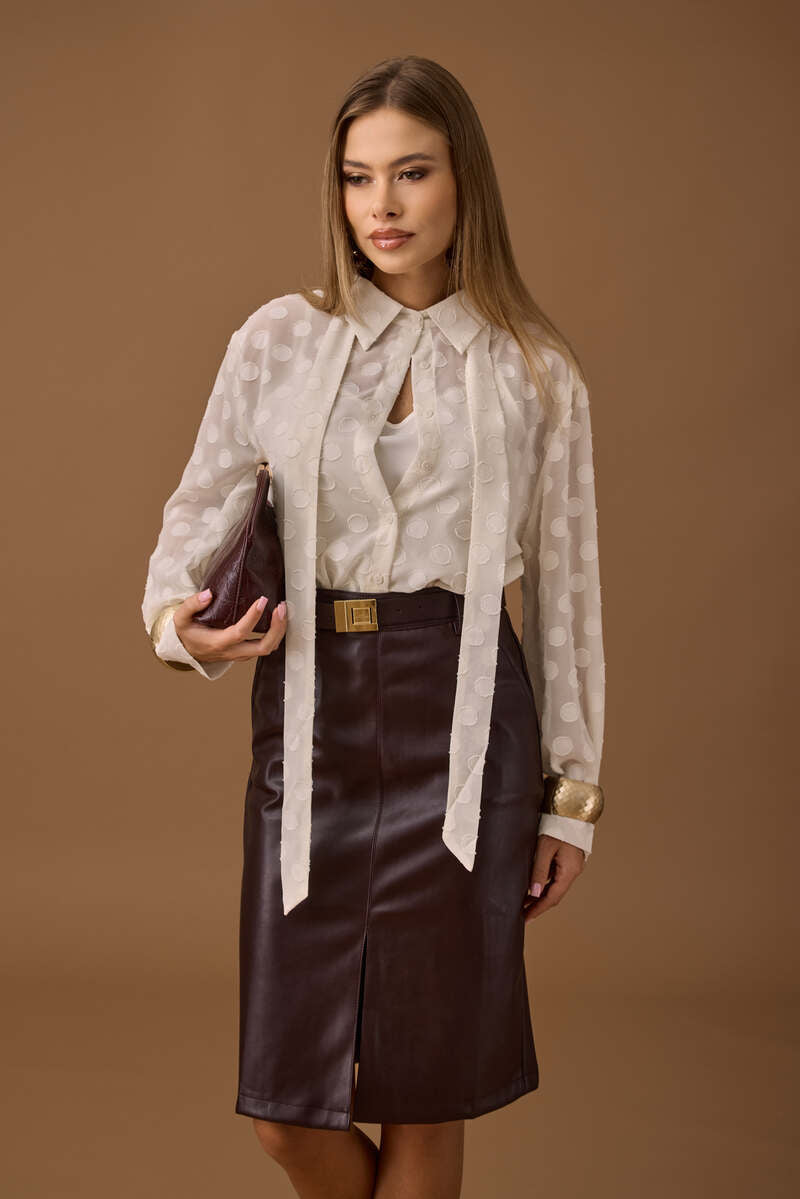 Gonna Matita In Ecopelle Borgogna|Colore:Borgogna