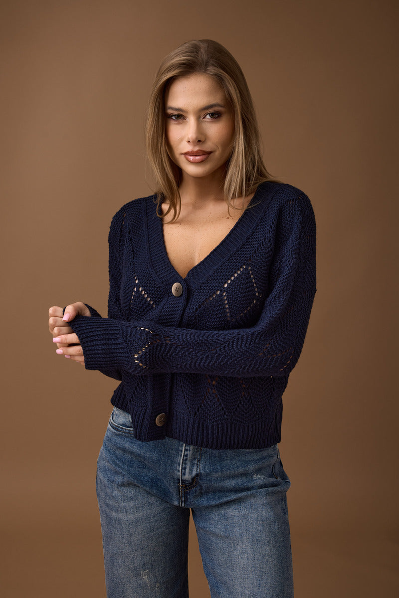 Cardigan Rombi blu|Colore:Blu