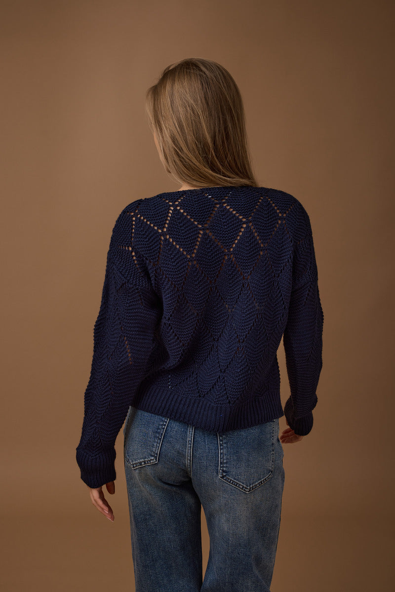 Cardigan Rombi blu|Colore:Blu