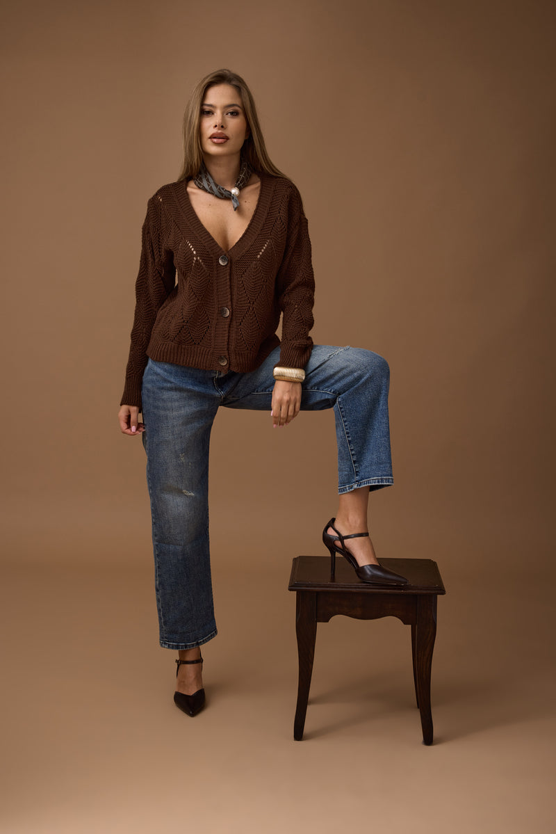 Cardigan Rombi cacao|Colore:Cacao