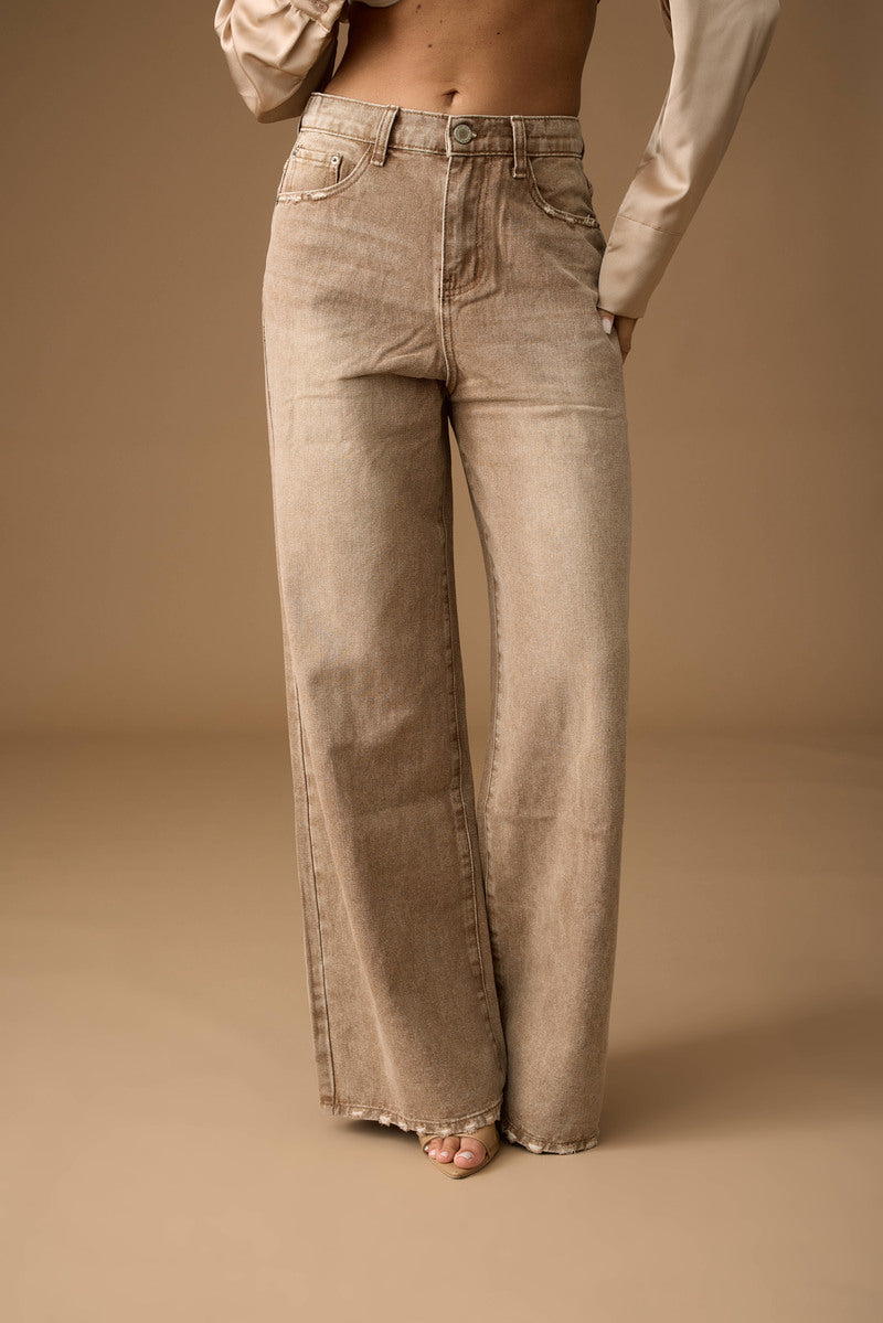 Pantalone Dritto Con  Elastico cammello|Colore:Cammello