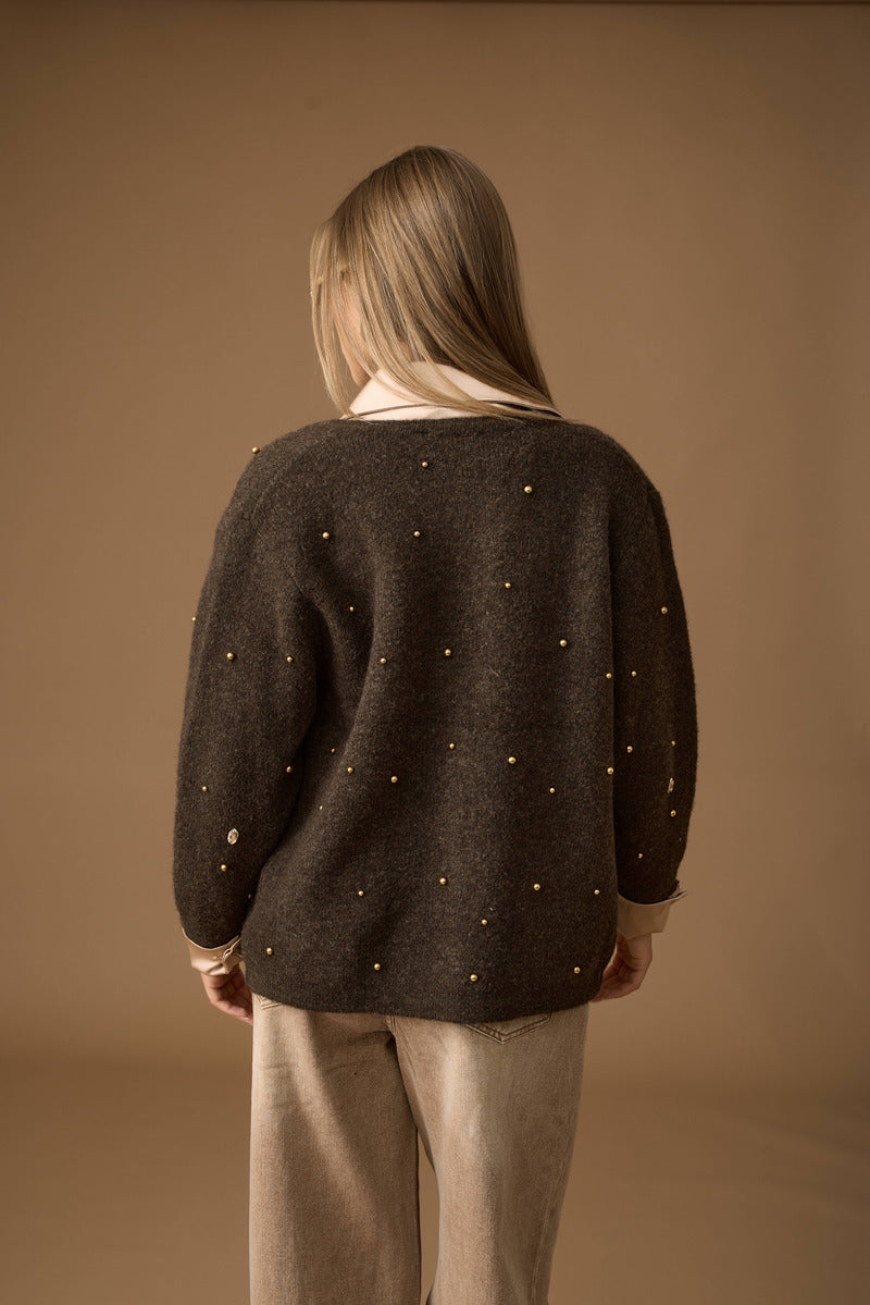 Cardigan Gioiello testa di moro|Colore:Testa di moro