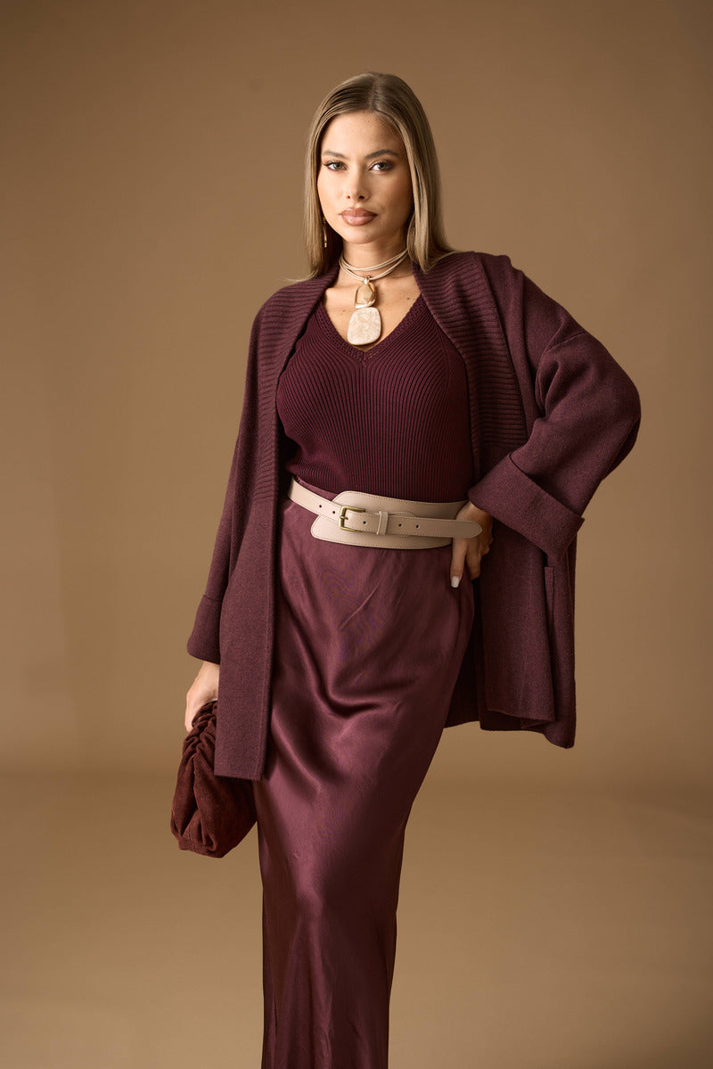 Cardigan Aperto vinaccio|Colore:Vinaccio
