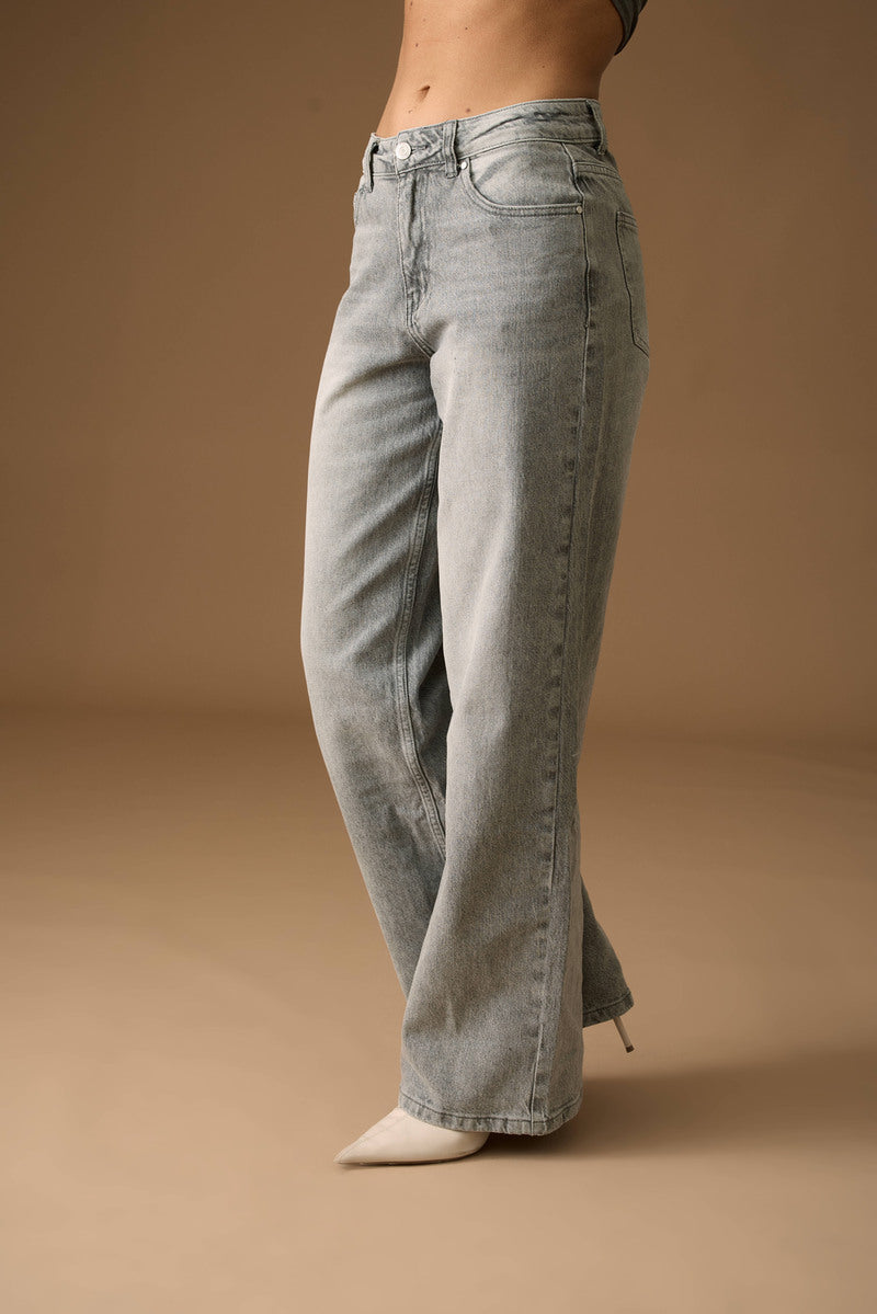 Jeans Dritto denim grigio|Colore:Denim grigio
