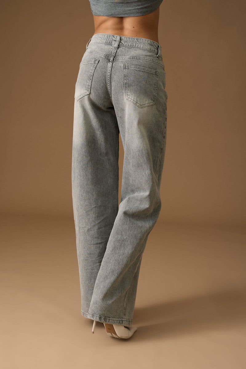 Jeans Dritto denim grigio|Colore:Denim grigio