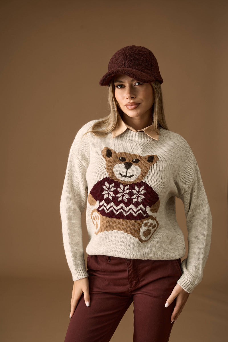 Pull Teddy gesso|Colore:Gesso