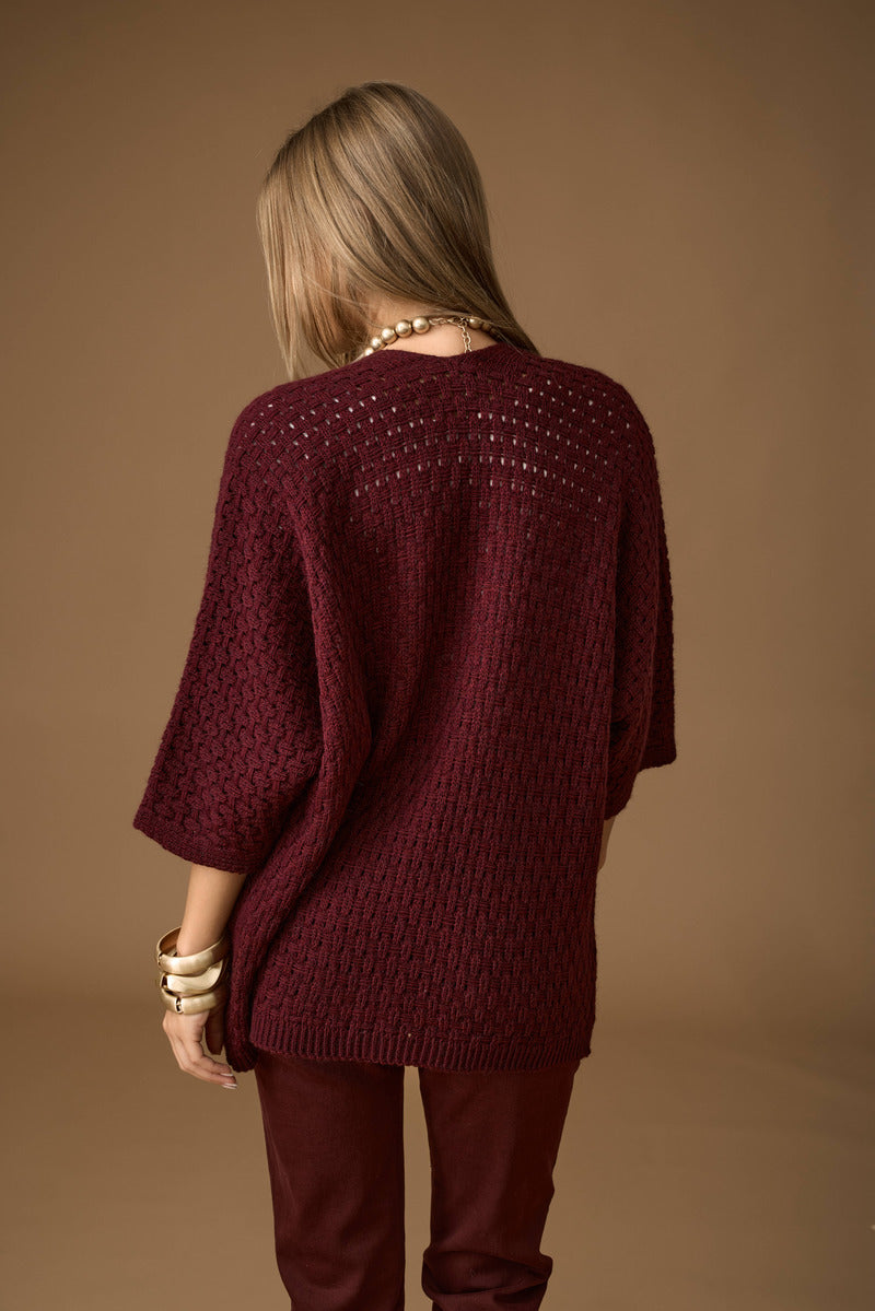 Cardigan Aperto borgogna|Colore:Borgogna
