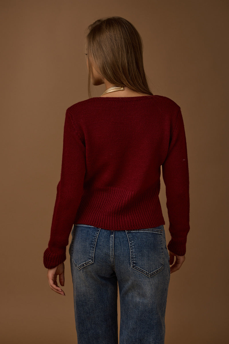Cardigan 2 Bottoni Vestibilità Slim bordeaux|Colore:Bordeaux