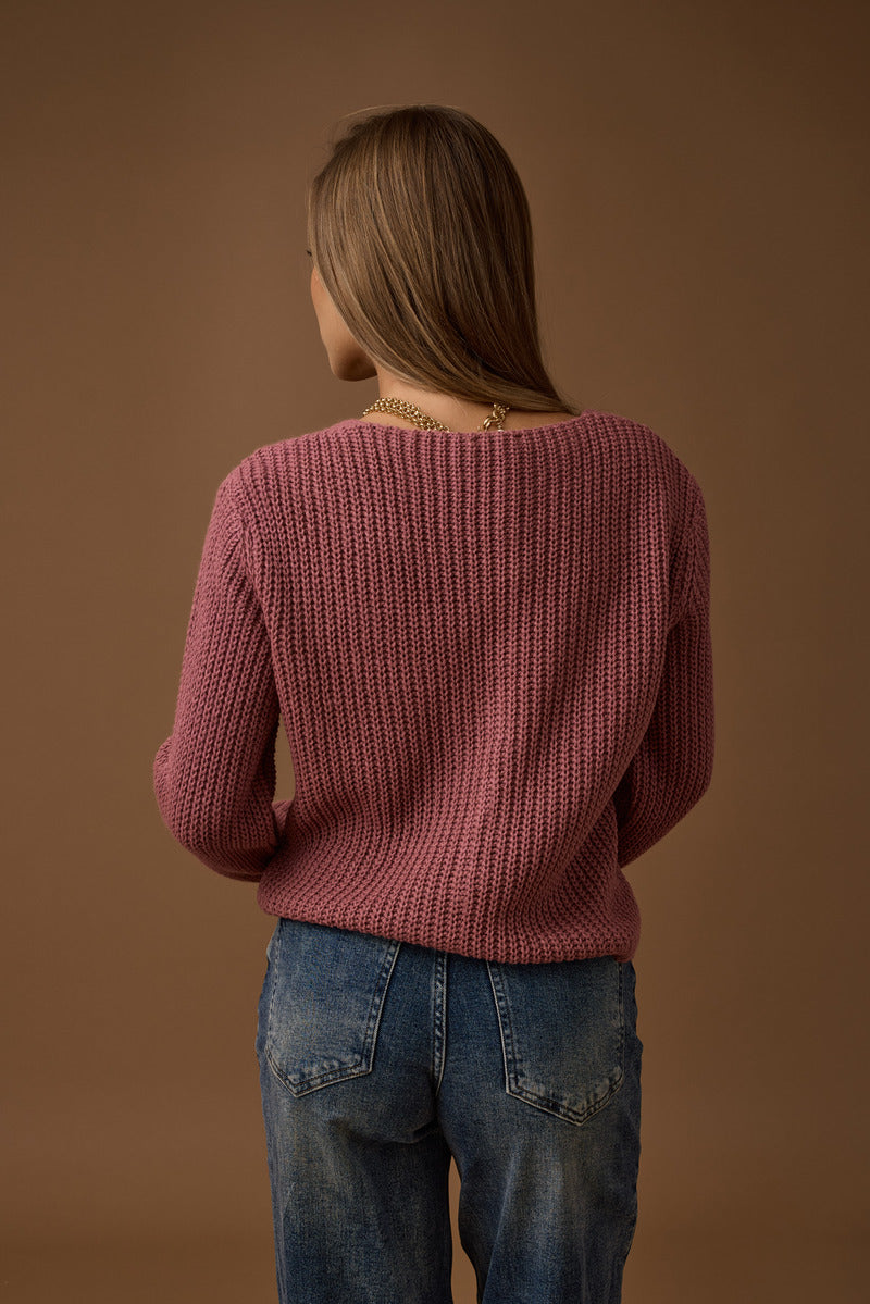 Cardigan Trecce rosa pepe|Colore:Rosa pepe