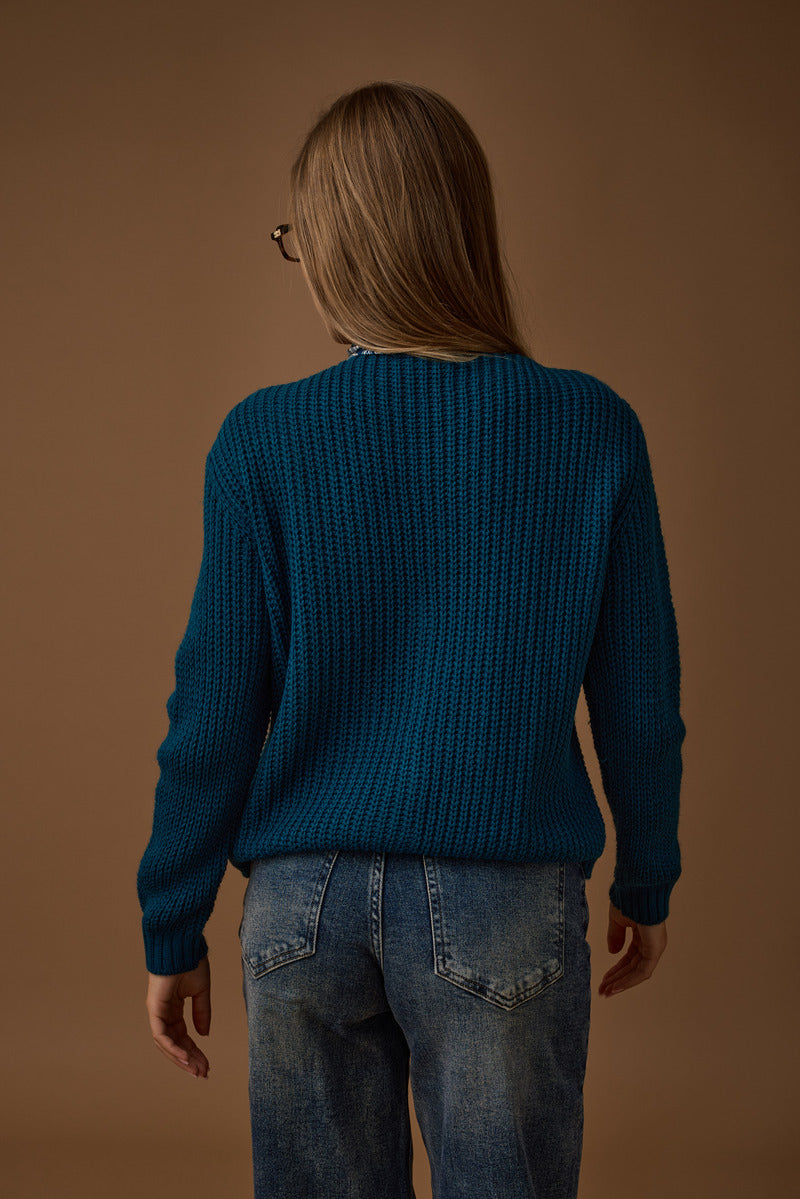 Cardigan Trecce ottanio|Colore:Ottanio
