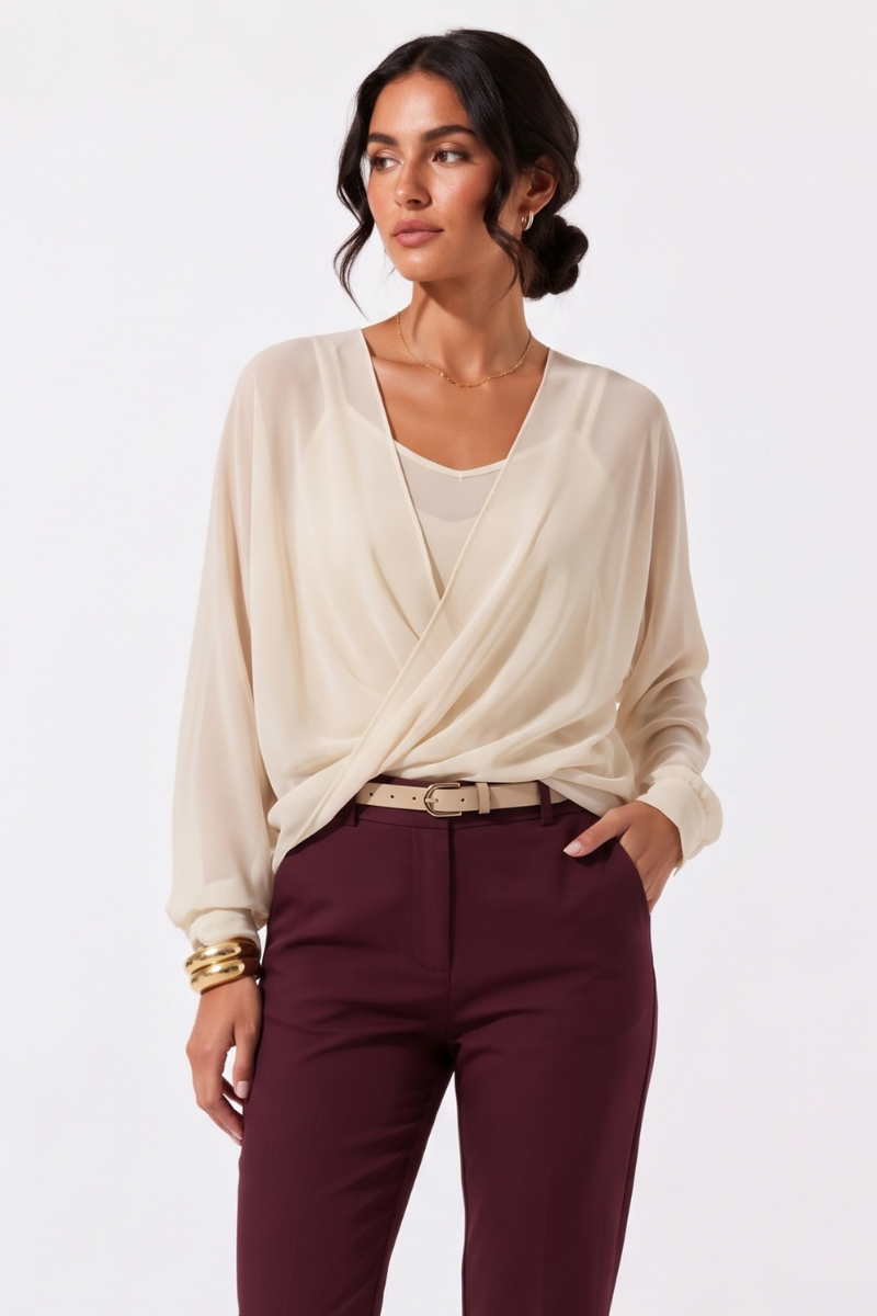 Blusa Con Top beige|Colore:Beige
