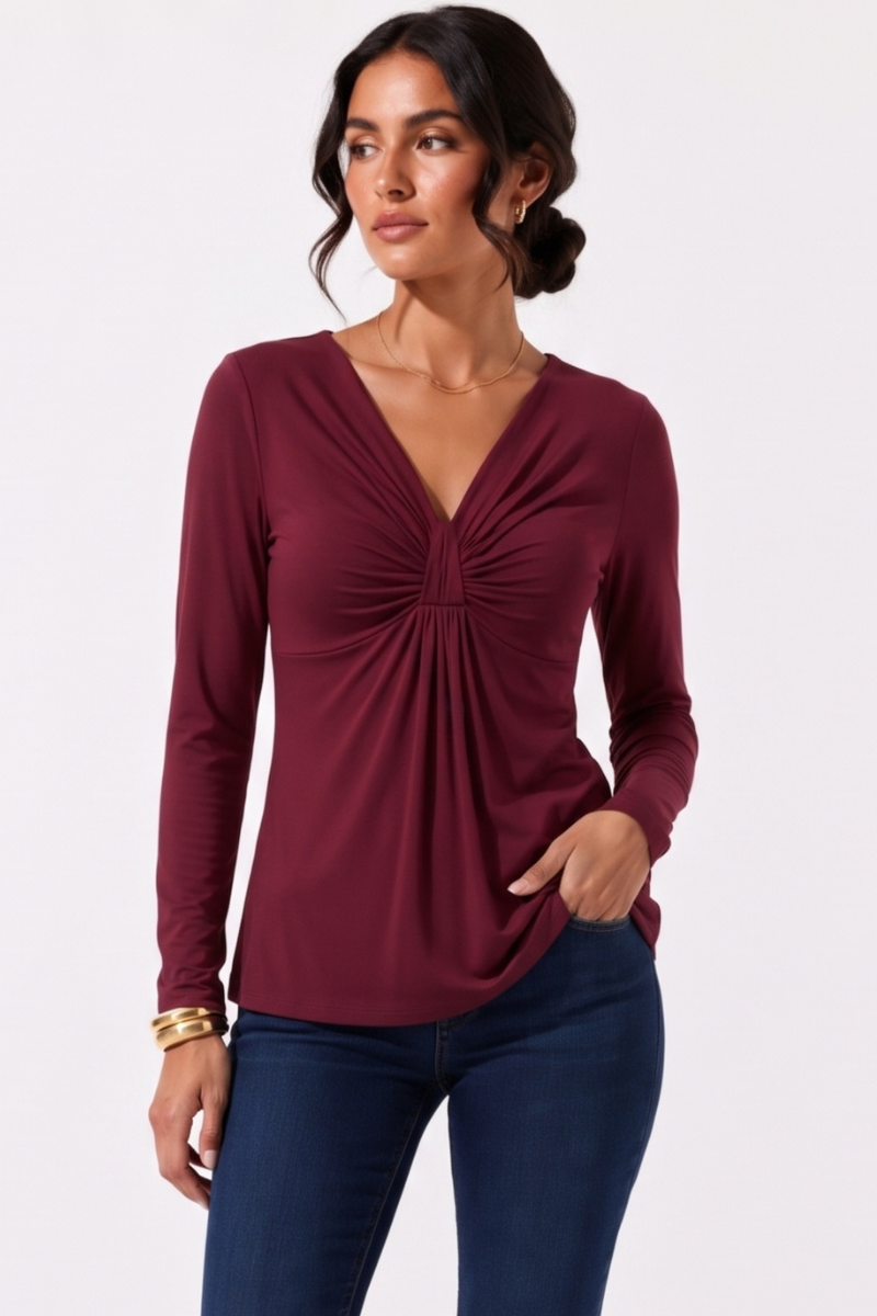 Maglia Nodo borgogna|Colore:Borgogna