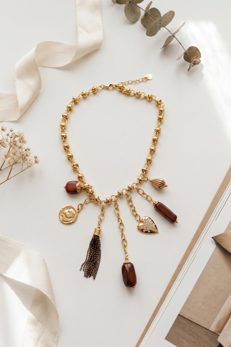 Collana Con Ciondoli oro|Colore:Oro