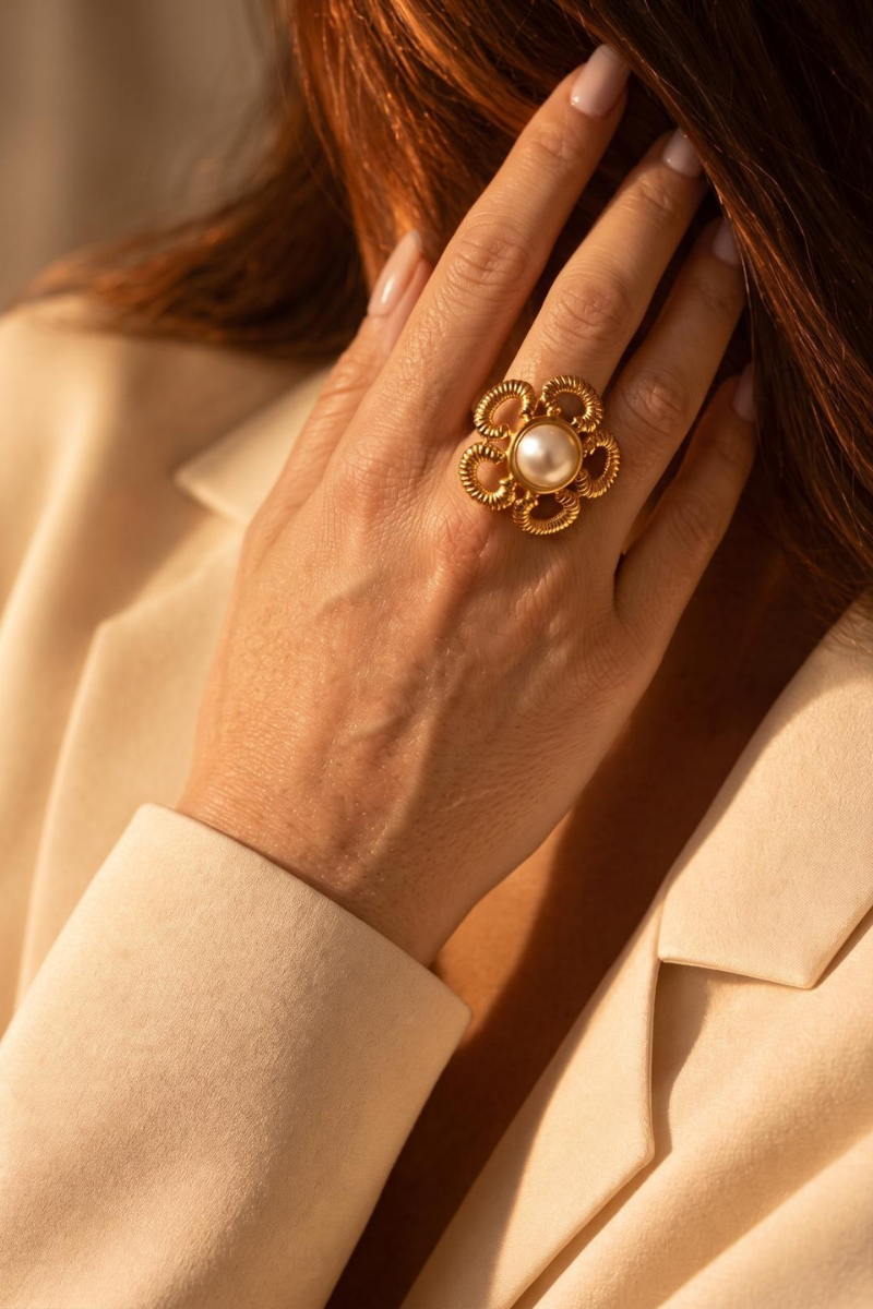 Eternity Pearl-Anello oro|Colore:Oro