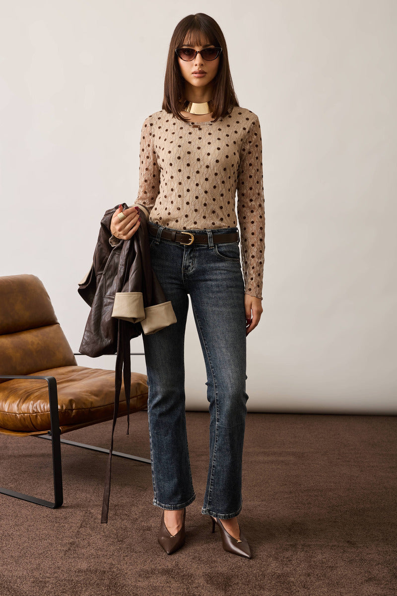 Jeans Zampetta denim scuro|Colore:Denim scuro
