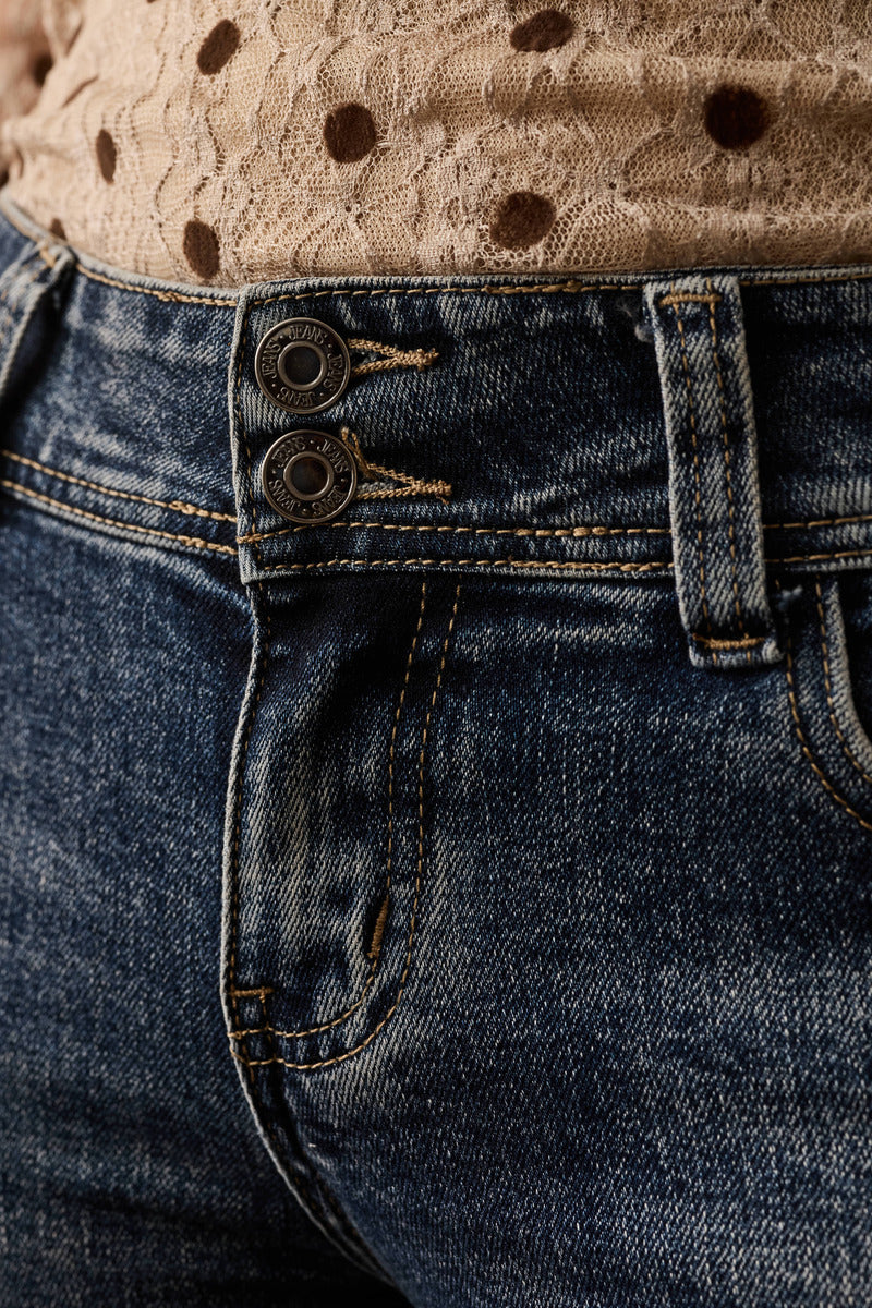 Jeans Zampetta denim scuro|Colore:Denim scuro