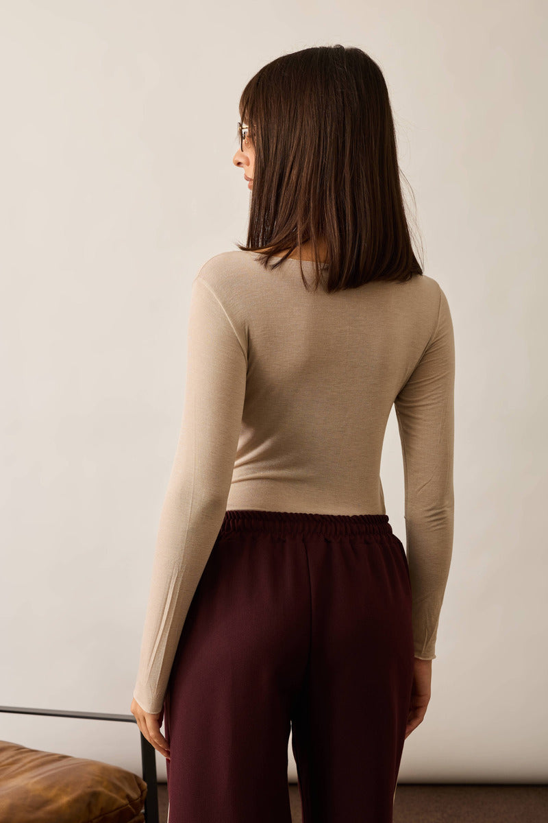 Maglia Girocollo Cashmere beige|Colore:Beige