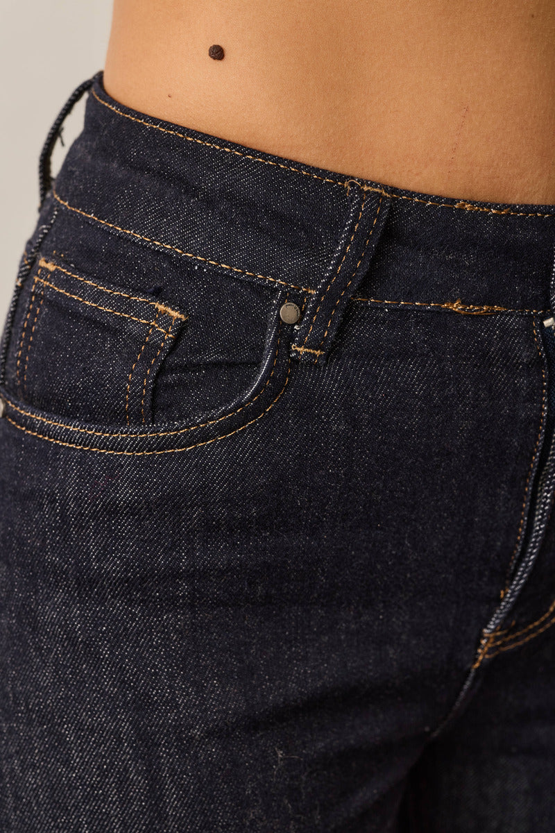Jeans Zampa Con Fascia denim scuro|Colore:Denim scuro