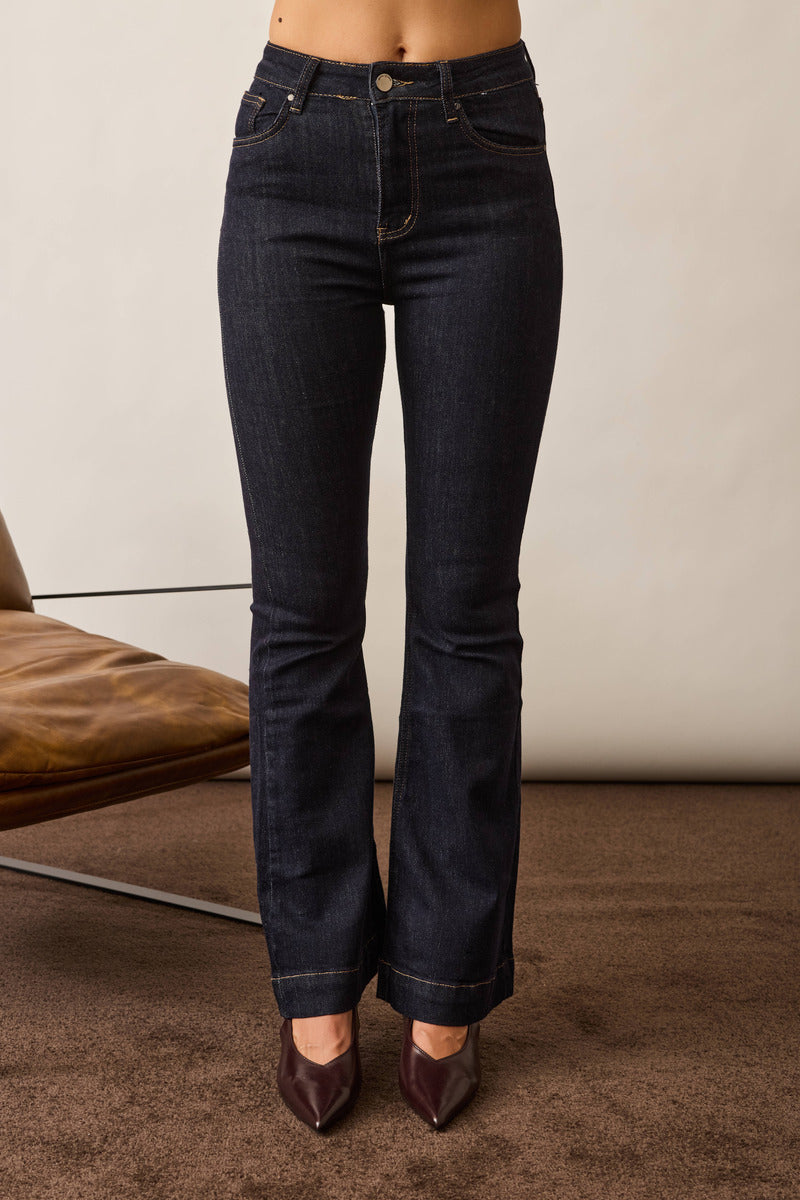Jeans Zampa Con Fascia denim scuro|Colore:Denim scuro