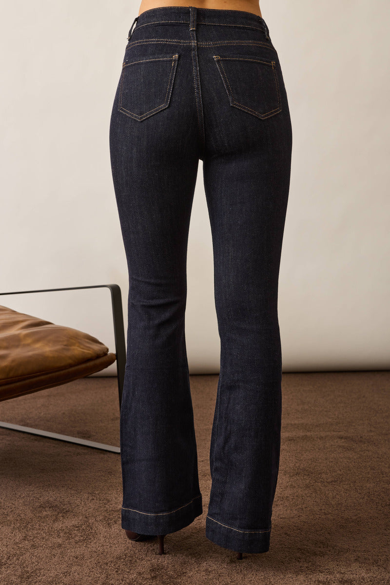 Jeans Zampa Con Fascia denim scuro|Colore:Denim scuro